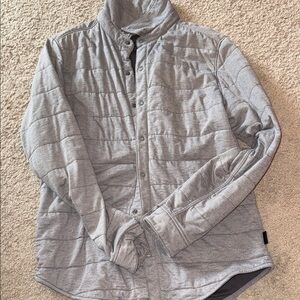 The North Face Light Gray Quilted Shirt Jacket